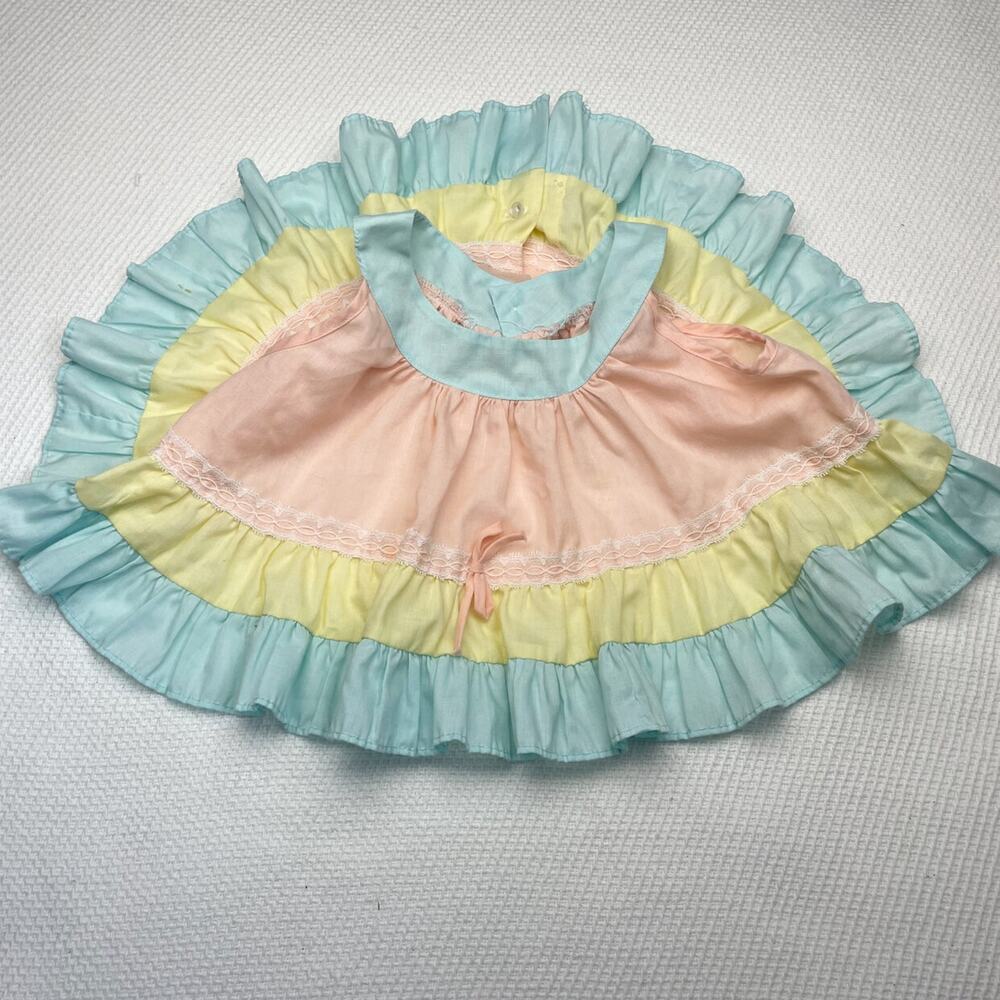 Vintage Toddle Tykes Colorblock Ruffle Top